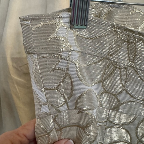 Shoshanna Strapless Gold Metallic Damask Dress Size 8 - Picture 7 of 11